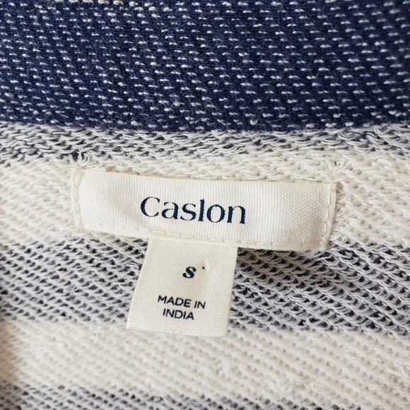 CASLON Small Blue, Ivory Cream Stripe Knit, Blazer, Cardigan, Pockets Jacket - Picture 3 of 6